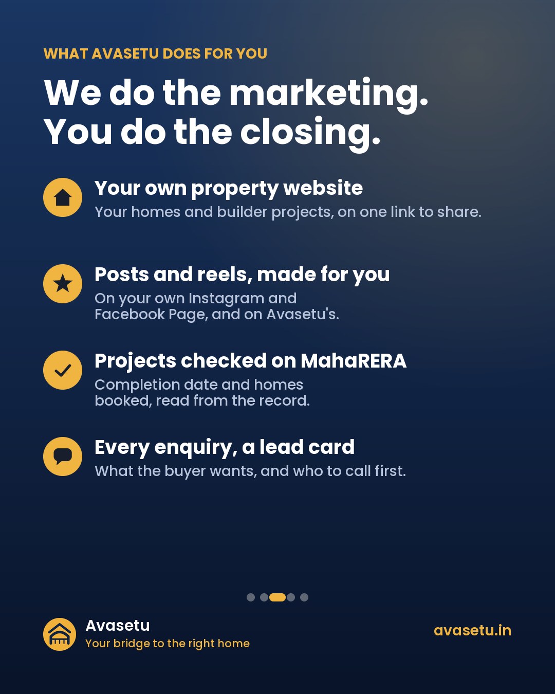 Pune property agents: get more enquiries, and spend less time chasing them. (slide 3 of 5)
